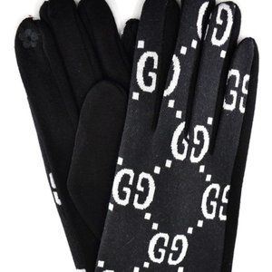 Black & White Fashion Luxury Touch Phone Gloves